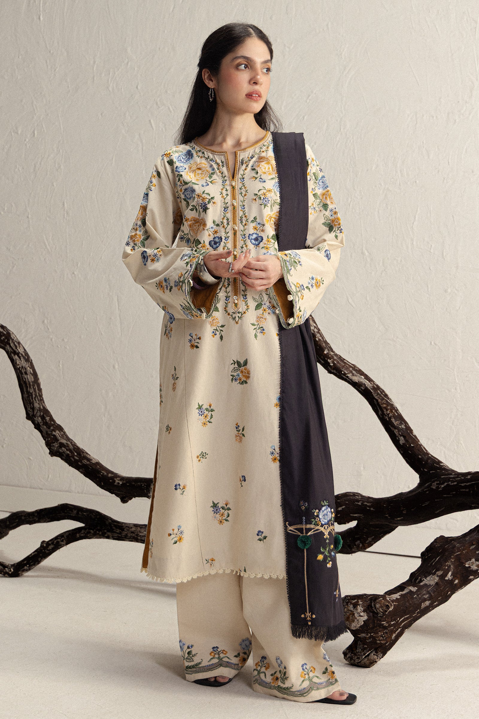 Pakistani unstitched 3-piece khaddar suits | Coco by Zara Shahjahan Intl